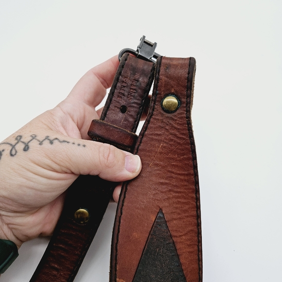 LEVI'S | thick leather diamond pattern belt - Picture 4 of 6